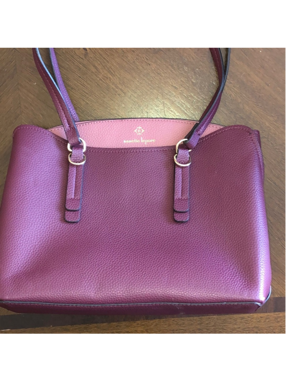 Nanette Lepore Burgundy Maroon Shoulder Bag Classic Handbag Purse